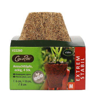 Macetas de cultivo de coco 8x8cm cuadradas (4)