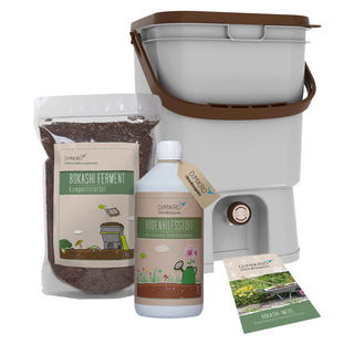 Set de inicio de cubo Bokashi + 1L de extracto Bokashi